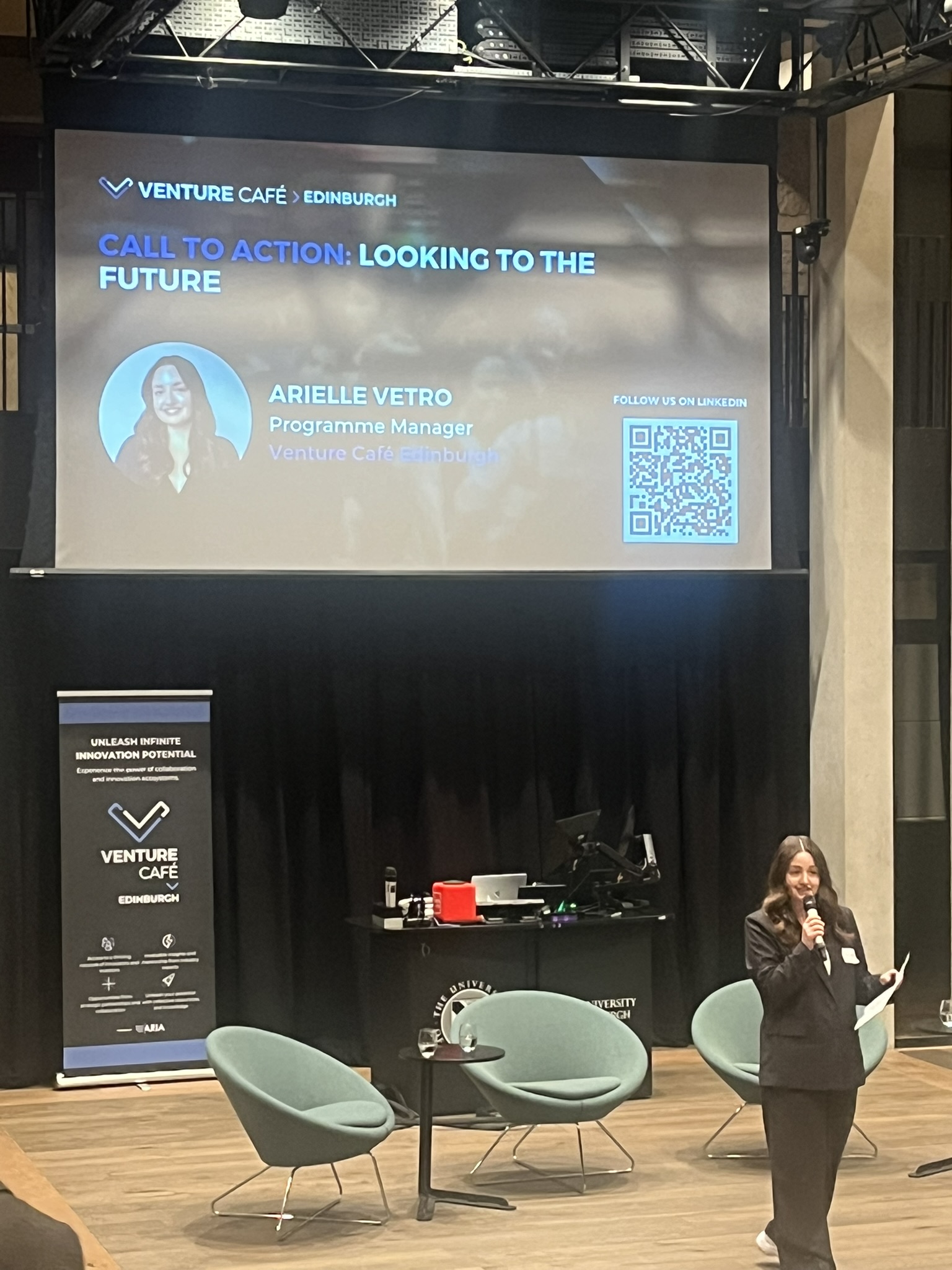 Arielle Vetro speaking at the Venture Café